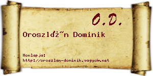 Oroszlán Dominik névjegykártya