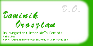 dominik oroszlan business card